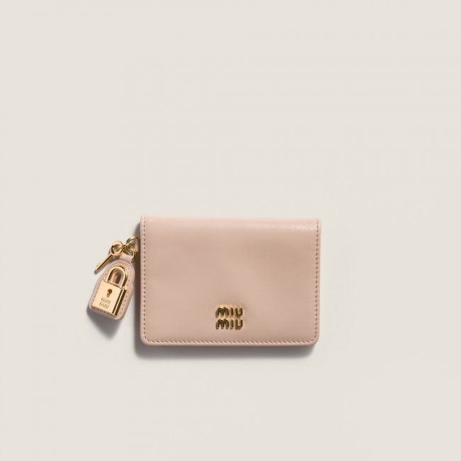 Miu Miu Leather card holder Powder Pink Miu Miu Leather card holder Powder Pink