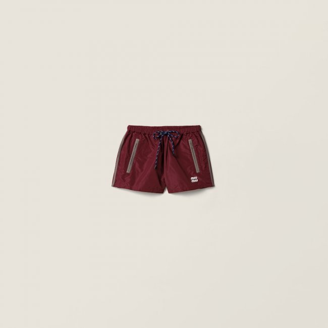 Miu Miu Technical fabric shorts Amaranth Red / Maize Yellow Miu Miu Technical fabric shorts Amaranth Red / Maize Yellow
