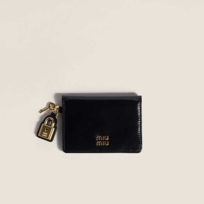 Miu Miu Leather card holder Black Miu Miu Leather card holder Black